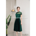 Fashion Tulle Illusion Plain Birthday Party Lady Evening Prom Dresses